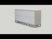 Panos - Console Cabinet - White Marble Print & Chrome - R&R Furniture Gallery (Fountain Valley, CA)