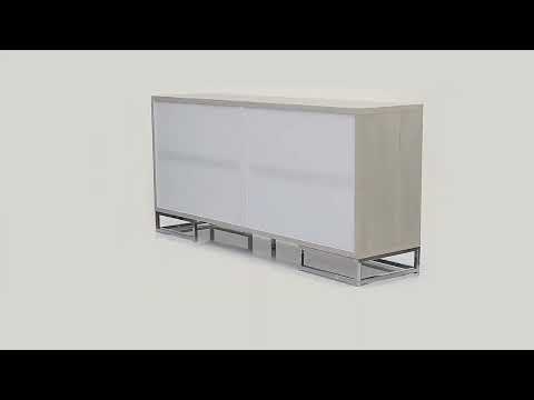 Panos - Console Cabinet - White Marble Print & Chrome - R&R Furniture Gallery (Fountain Valley, CA)