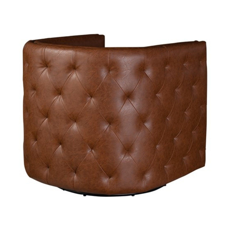 Swivel Chair With Tufted Barrel Design And Nailhead Accents - R&R Furniture Gallery (Fountain Valley, CA)