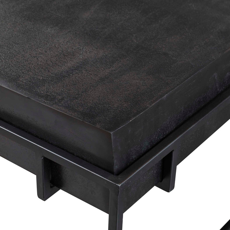 Uttermost Telone modern console table with sleek wood top and metal frame, stylish accent piece for living or entryway.