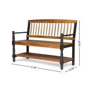Slatted Bench With Built In Shelf - R&R Furniture Gallery (Fountain Valley, CA)