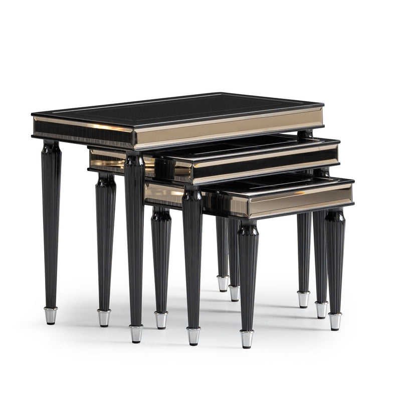 La Francaise - Nesting Tables (Set of 3) - Black Ice - R&R Furniture Gallery (Fountain Valley, CA)