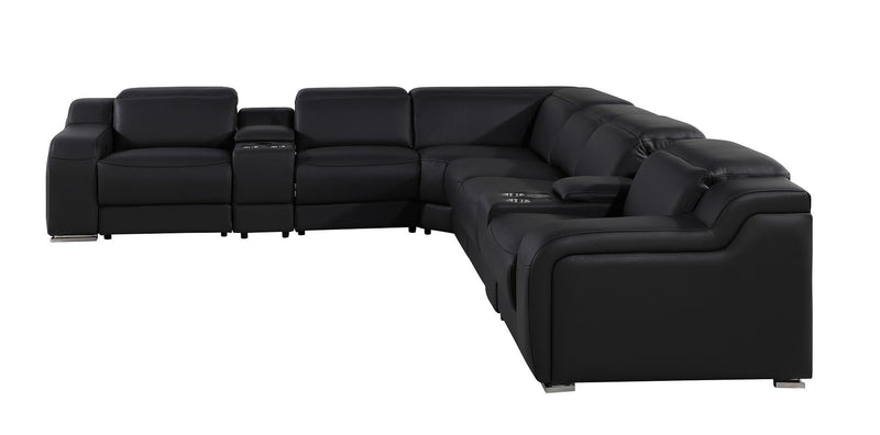 1116 - 8-Piece L-Shaped Sectional Sofa In With 3 Power Recliners & Power Headrests