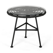 Petrichor - Outdoor Side Table With Tempered Glass And Steel Frame - R&R Furniture Gallery (Fountain Valley, CA)