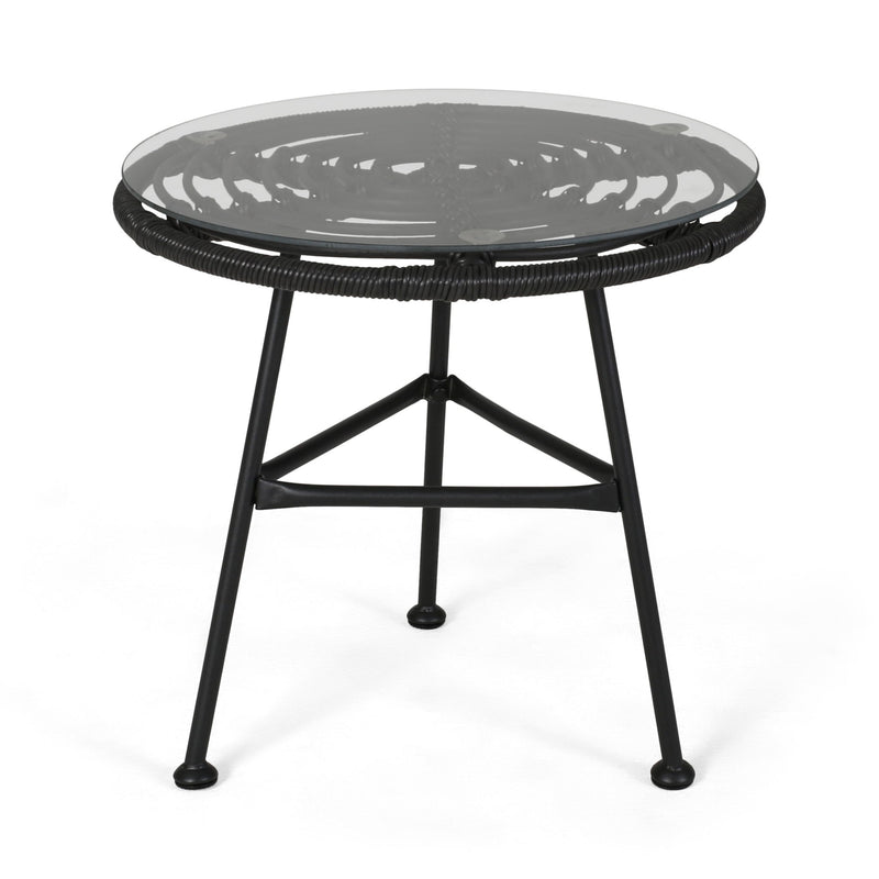 Petrichor - Outdoor Side Table With Tempered Glass And Steel Frame - R&R Furniture Gallery (Fountain Valley, CA)