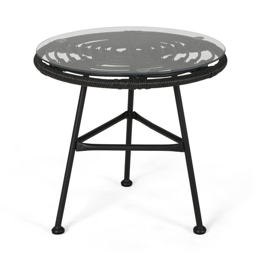Petrichor - Outdoor Side Table With Tempered Glass And Steel Frame - R&R Furniture Gallery (Fountain Valley, CA)