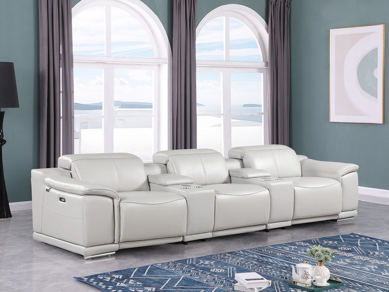 9762 - 5-Piece Modular Power Reclining Sofa And Loveseat Set With 3 Power Recliners In - R&R Furniture Gallery (Fountain Valley, CA)