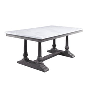 Yabeina - Dining Table - Marble Top Top & Gray Oak - R&R Furniture Gallery (Fountain Valley, CA)