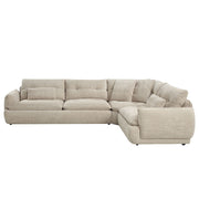 Jonina - Sectional Sofa With 4 Pillows - Beige Chenille - R&R Furniture Gallery (Fountain Valley, CA)