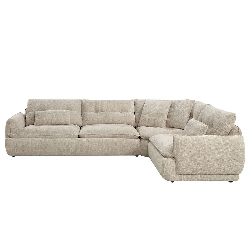 Jonina - Sectional Sofa With 4 Pillows - Beige Chenille - R&R Furniture Gallery (Fountain Valley, CA)