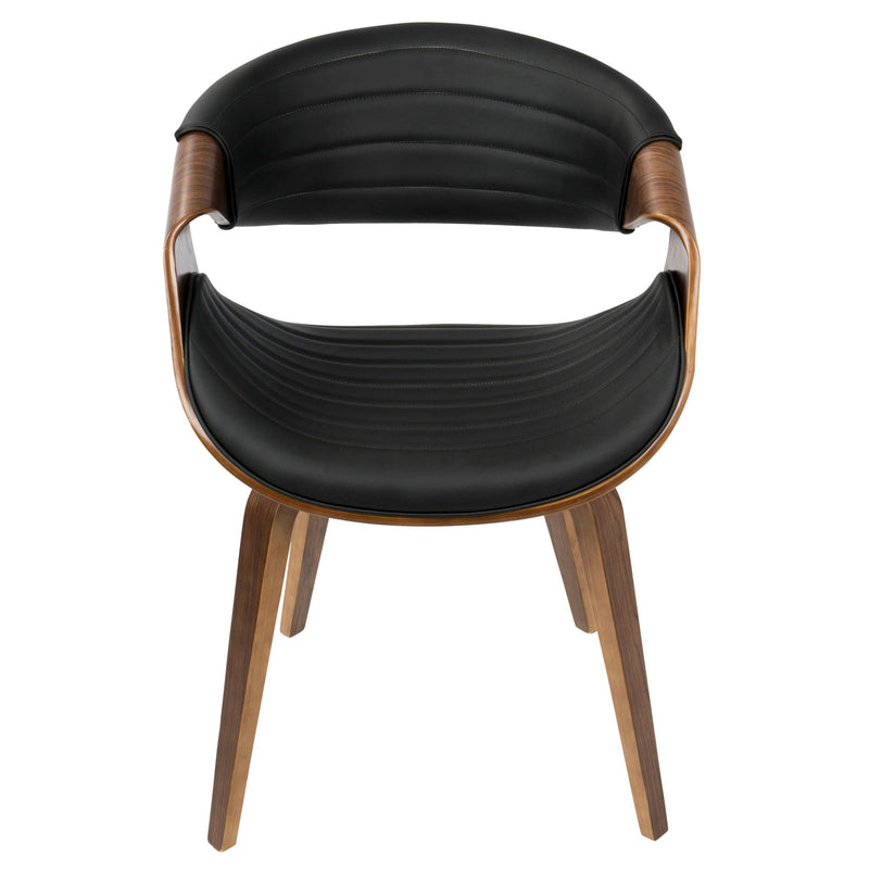 Lumi Source Symphony mid-century modern dining side chair with wooden legs and upholstered seat, stylish and comfortable for dining rooms.