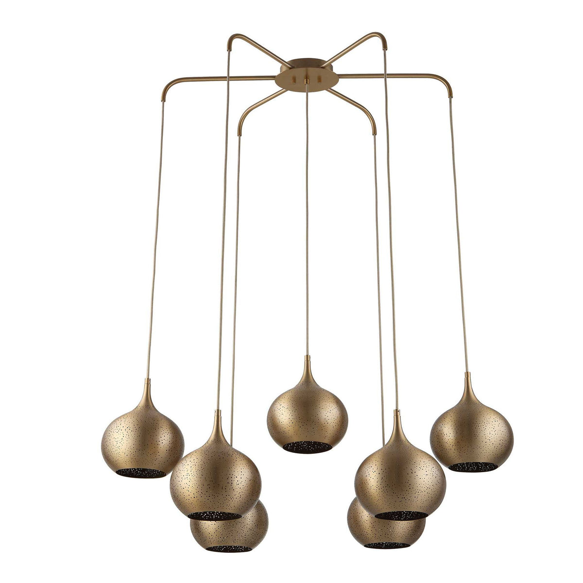 Golden Onion - 7 Light Chandelier - Brass / Gold