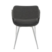 Pair of Lumi Source Margarite contemporary dining chairs set, featuring modern design with cushioned seats and sleek frames.