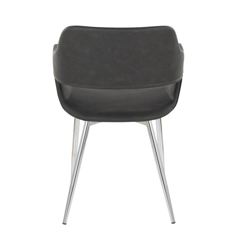 Pair of Lumi Source Margarite contemporary dining chairs set, featuring modern design with cushioned seats and sleek frames.