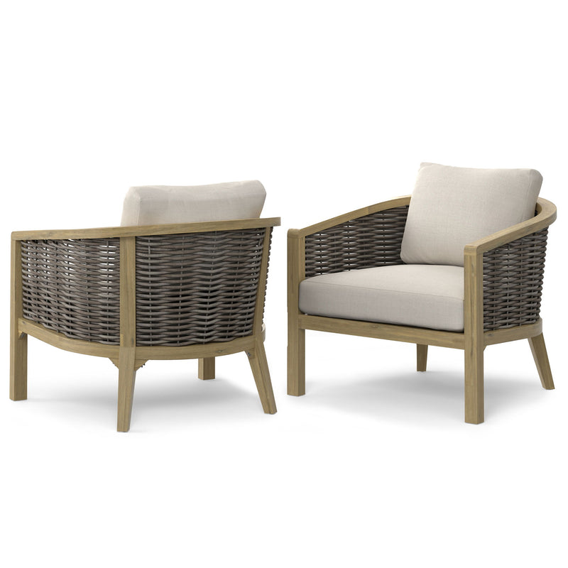 Parkside - Outdoor Conversation Chair (Set of 2) - Natural - R&R Furniture Gallery (Fountain Valley, CA)
