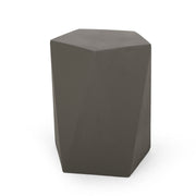 Noble House side table with geometric design featuring a modern, stylish look and a sleek wooden finish.