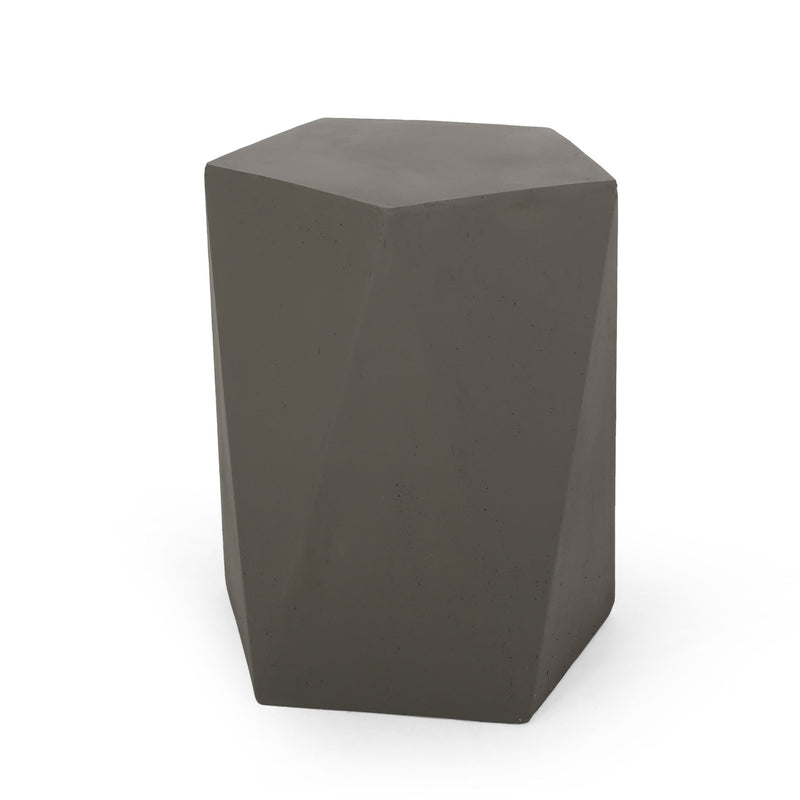 Noble House side table with geometric design featuring a modern, stylish look and a sleek wooden finish.