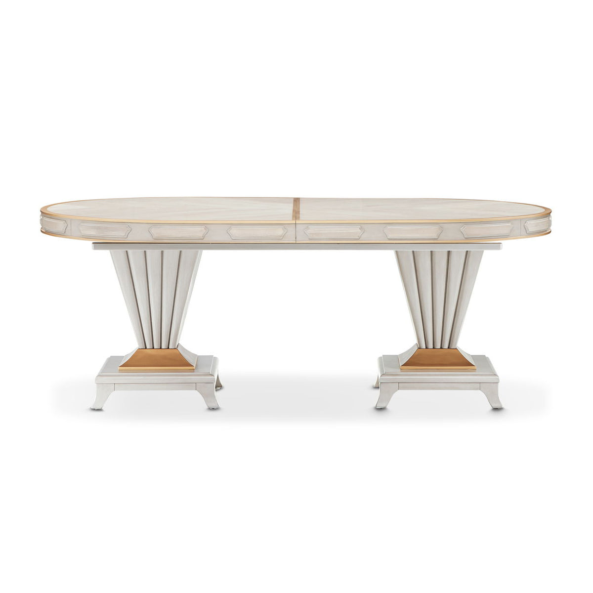 St. Charles - Double Pedestal Dining Table - Dove Gray - R&R Furniture Gallery (Fountain Valley, CA)