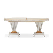 St. Charles - Double Pedestal Dining Table - Dove Gray - R&R Furniture Gallery (Fountain Valley, CA)