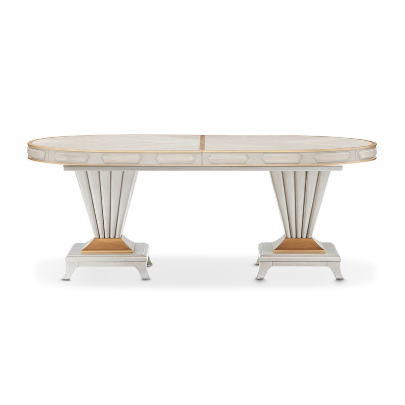 St. Charles - Double Pedestal Dining Table - Dove Gray - R&R Furniture Gallery (Fountain Valley, CA)