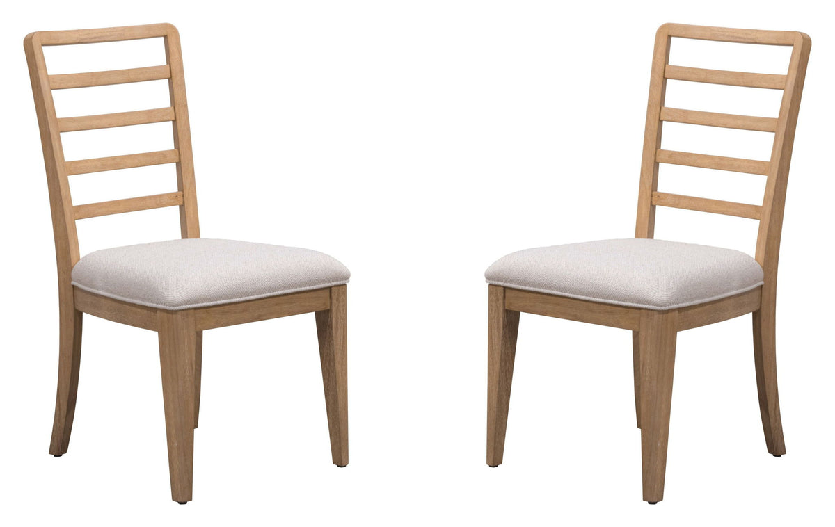 Escape - Ladder Back Dining Chair (Set of 2) - Glazed Natural Oak Mirage Mist - R&R Furniture Gallery (Fountain Valley, CA)