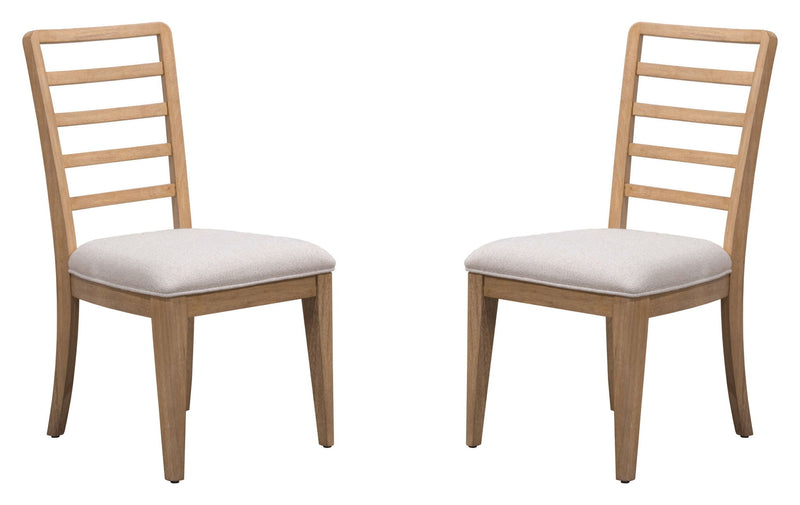 Escape - Ladder Back Dining Chair (Set of 2) - Glazed Natural Oak Mirage Mist - R&R Furniture Gallery (Fountain Valley, CA)