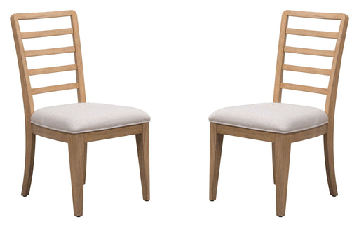 Escape - Ladder Back Dining Chair (Set of 2) - Glazed Natural Oak Mirage Mist - R&R Furniture Gallery (Fountain Valley, CA)