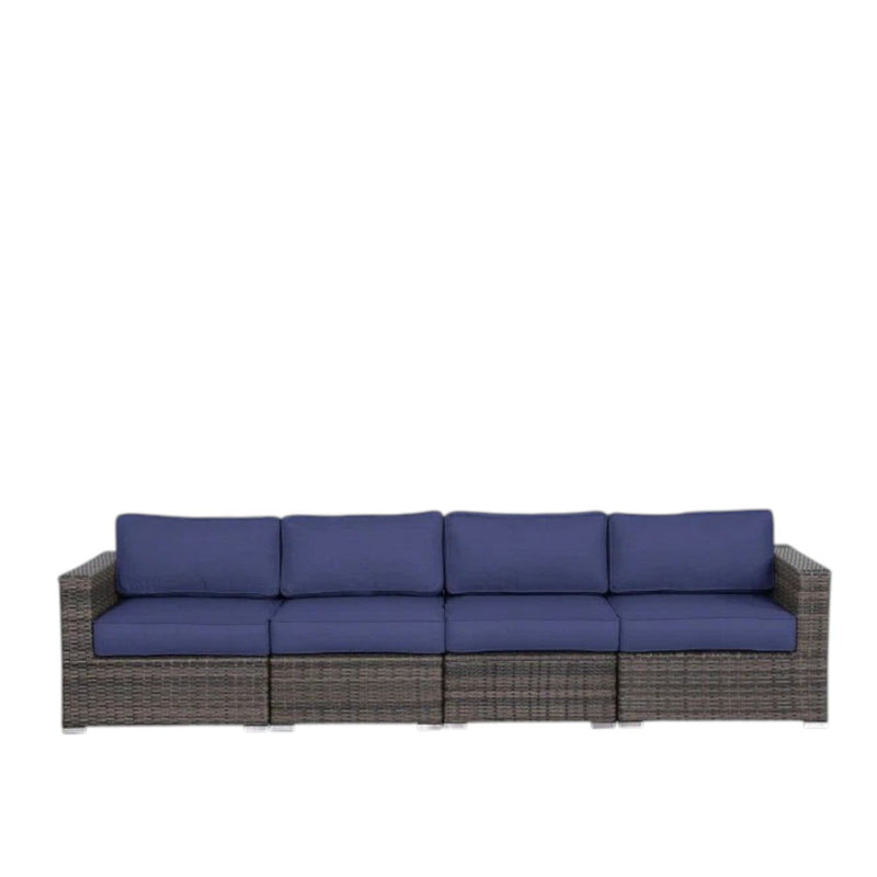 Luxurious Wicker Patio Sectional With Weather Resistant Sunbrella Cushions - R&R Furniture Gallery (Fountain Valley, CA)
