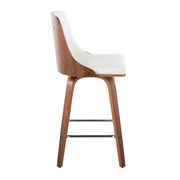 Set of 2 Lumi Source Gianna mid-century modern counter stools with swivel, square footrest, fixed height, and stylish design.