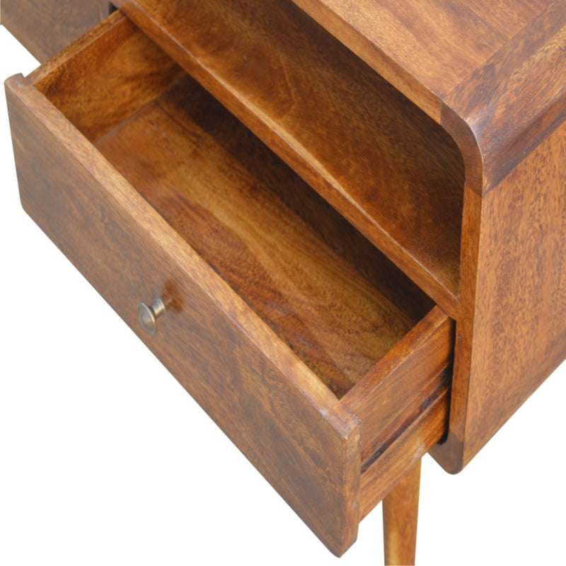 Solid Wood Curved Media Unit - R&R Furniture Gallery (Fountain Valley, CA)
