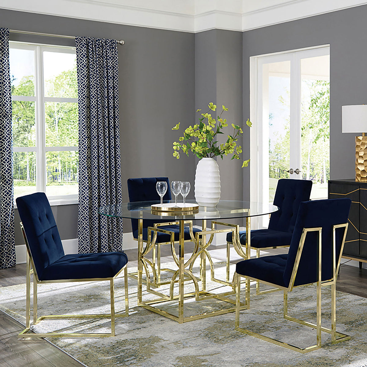Tufted Back Upholstered Dining Chair (Set of 2)