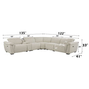 Dayana - Power Motion Sectional Sofa - Beige Boucle - R&R Furniture Gallery (Fountain Valley, CA)