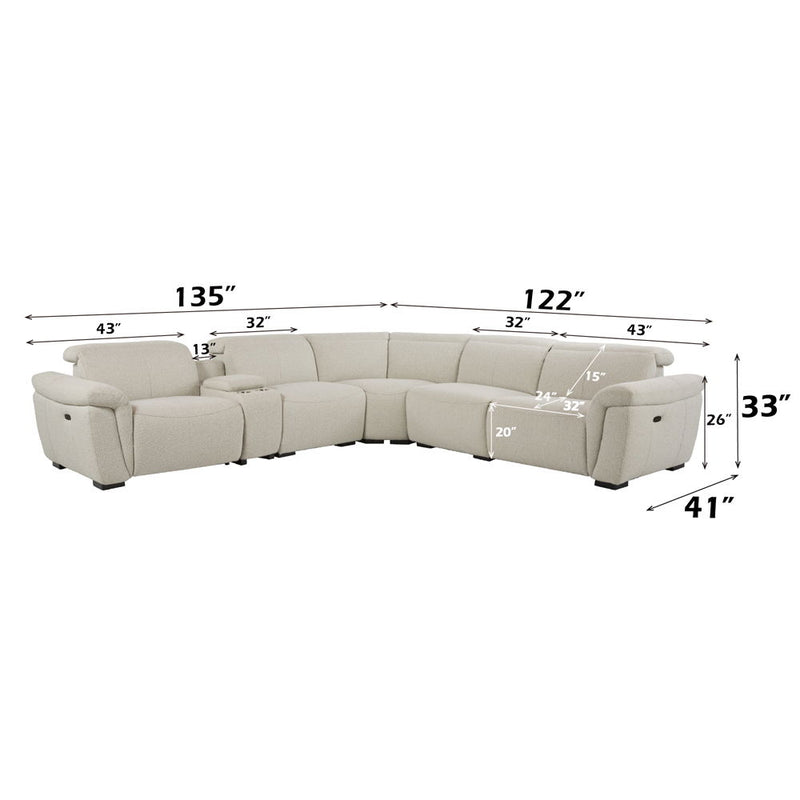 Dayana - Power Motion Sectional Sofa - Beige Boucle - R&R Furniture Gallery (Fountain Valley, CA)