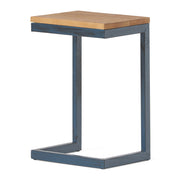 Small C Shaped End Table With Iron Base And Fir Wood Top - Black - R&R Furniture Gallery (Fountain Valley, CA)