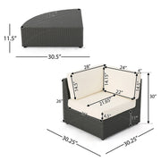 Santa Cruz - 8 Piece Outdoor Sectional Set - Dark Brown - R&R Furniture Gallery (Fountain Valley, CA)