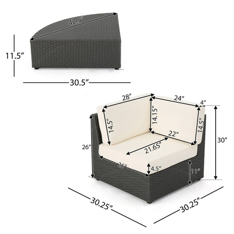 Santa Cruz - 8 Piece Outdoor Sectional Set - Dark Brown - R&R Furniture Gallery (Fountain Valley, CA)