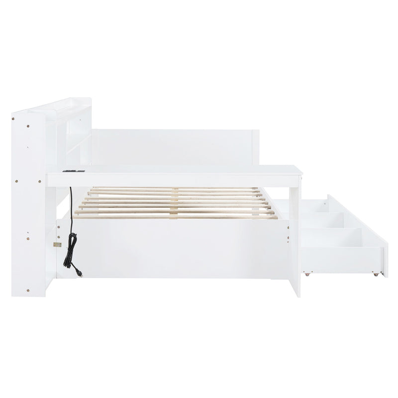 Daybed With 3 Drawers USB Ports And Desk - R&R Furniture Gallery (Fountain Valley, CA)