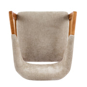 Indoor Upholstered Dining Chair (Set of 2) With Sturdy Frame And Ergonomic Curved Backrest - Oatmeal / Teak - R&R Furniture Gallery (Fountain Valley, CA)