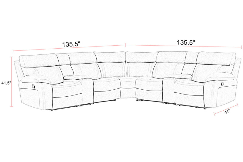 Parker Living Theon modular manual reclining sectional with integrated entertainment console in a modern living room setting.