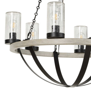 Edgecomb - 6 Light Indoor-Outdoor Chandelier - Black / Gray