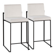 Lumi Source Fuji modern high back counter stool set with sleek design and contemporary style, perfect for kitchen or bar area.