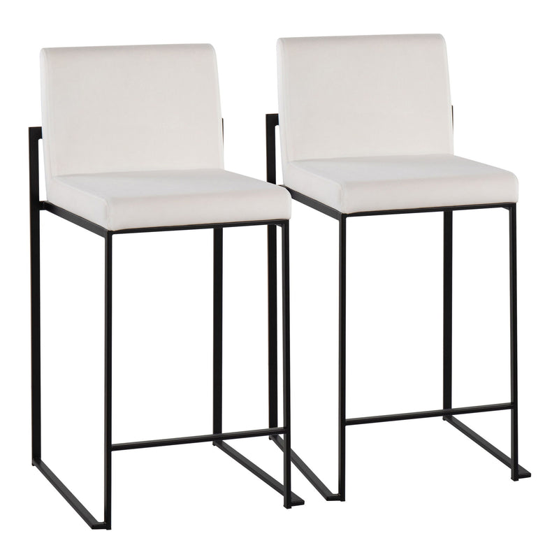 Lumi Source Fuji modern high back counter stool set with sleek design and contemporary style, perfect for kitchen or bar area.