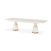 Lisbon - Double Pedestal Dining Table - Silken Matte Cream - R&R Furniture Gallery (Fountain Valley, CA)