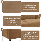Zoey - Modular - Armless Chair - Chocolate Suede - R&R Furniture Gallery (Fountain Valley, CA)
