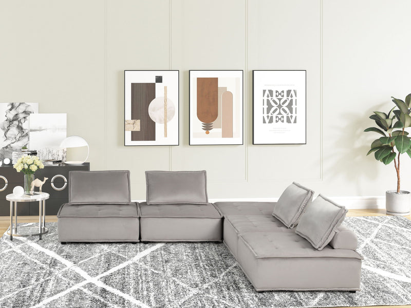 Lilola Home Anna stylish sectional sofa ottoman featuring a modern design and plush upholstery, perfect for living room seating.