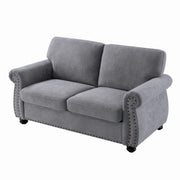 Soft Loveseat, Upholstered 2 Seater Couch, Loose Back Cushions And Turned Legs - R&R Furniture Gallery (Fountain Valley, CA)