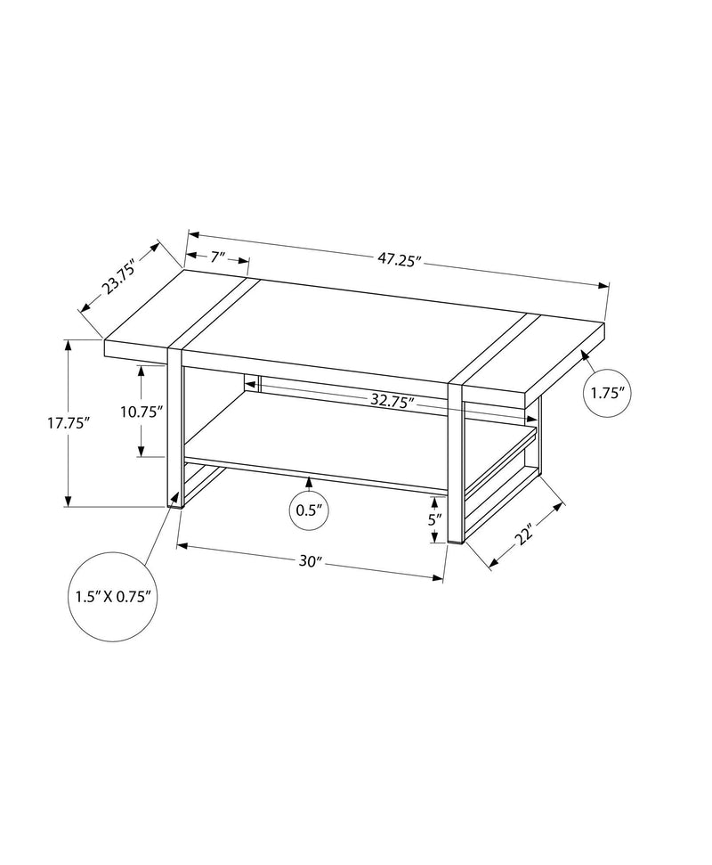 Coffee Table, Accent, Cocktail, Rectangular, Living Room, Contemporary, Modern - R&R Furniture Gallery (Fountain Valley, CA)