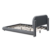 Upholstered Platform Bed With Thick Solid Frame And Stylish Curve-Shaped Design - R&R Furniture Gallery (Fountain Valley, CA)