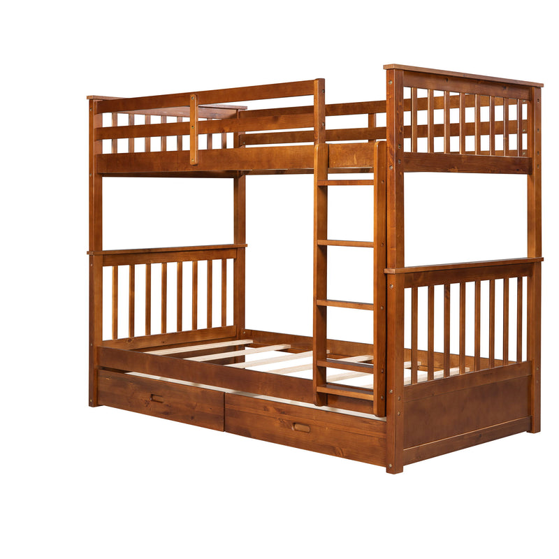 Bunk Bed With Ladders And 2 Storage Drawers - R&R Furniture Gallery (Fountain Valley, CA)
