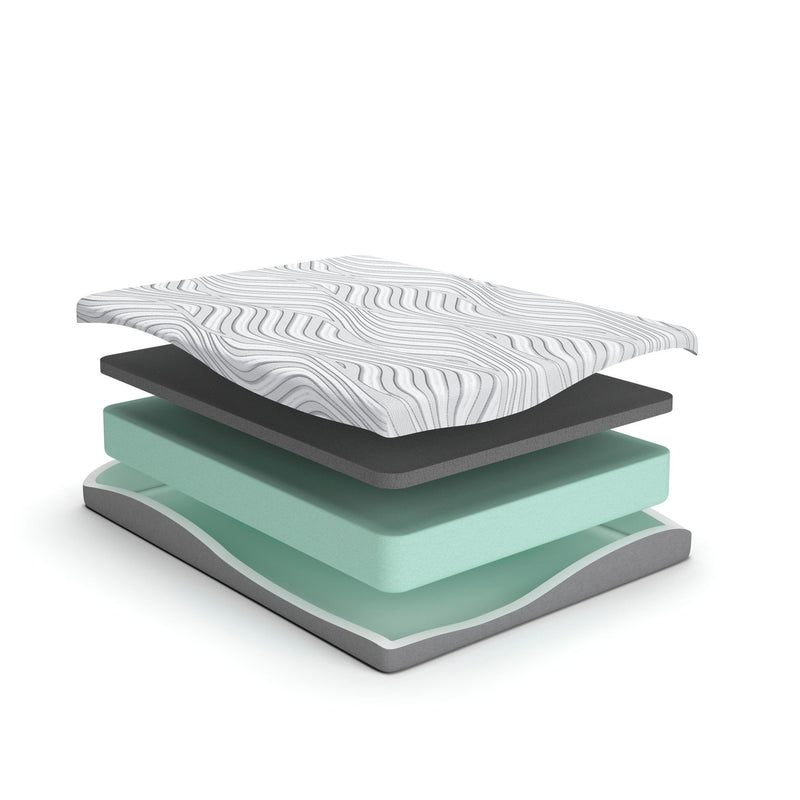 Sierra Sleep Essentials Firm Memory Foam Mattress showcasing a plush, supportive surface with clean white fabric and subtle quilting.